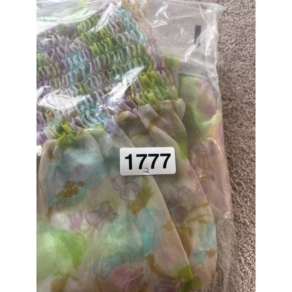 Vintage Y2K Fairy Top S Floral Pastel Crop Blouse Sheer Long Sleeve Boho Cottage - Picture 8 of 8